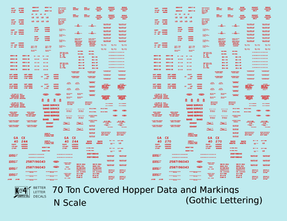 Dimensional and Weight Data 70 Ton Covered Hopper Gothic Font