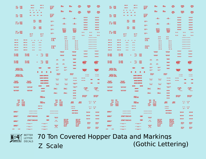 Dimensional and Weight Data 70 Ton Covered Hopper Gothic Font