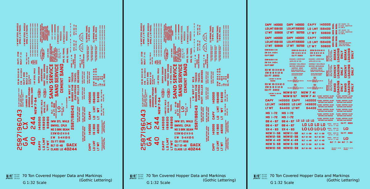 Dimensional and Weight Data 70 Ton Covered Hopper Gothic Font