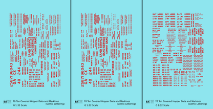Dimensional and Weight Data 70 Ton Covered Hopper Gothic Font
