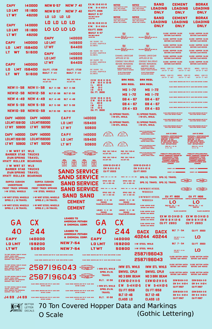 Dimensional and Weight Data 70 Ton Covered Hopper Gothic Font