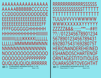 Condensed Modern Gothic Letter Number Alphabet