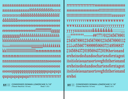 Lowercase Condensed Roman Letter Number Alphabet