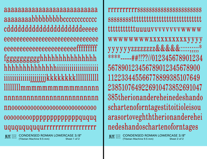 Lowercase Condensed Roman Letter Number Alphabet
