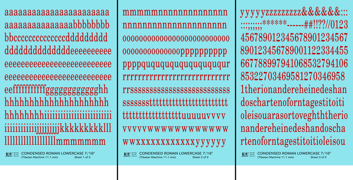 Lowercase Condensed Roman Letter Number Alphabet