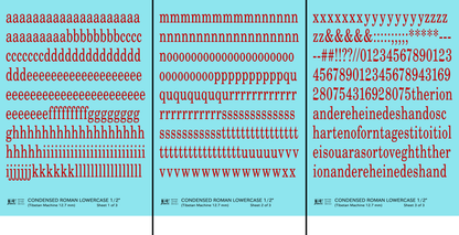 Lowercase Condensed Roman Letter Number Alphabet