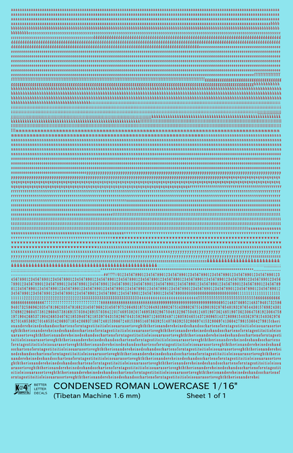 Lowercase Condensed Roman Letter Number Alphabet