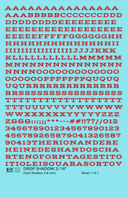 Drop Shadow Letter Number Alphabet