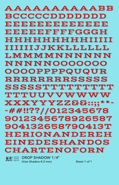 Drop Shadow Letter Number Alphabet