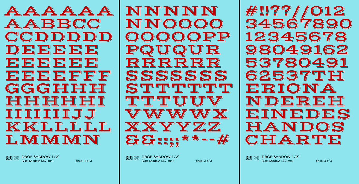 Drop Shadow Letter Number Alphabet