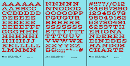 Drop Shadow Letter Number Alphabet