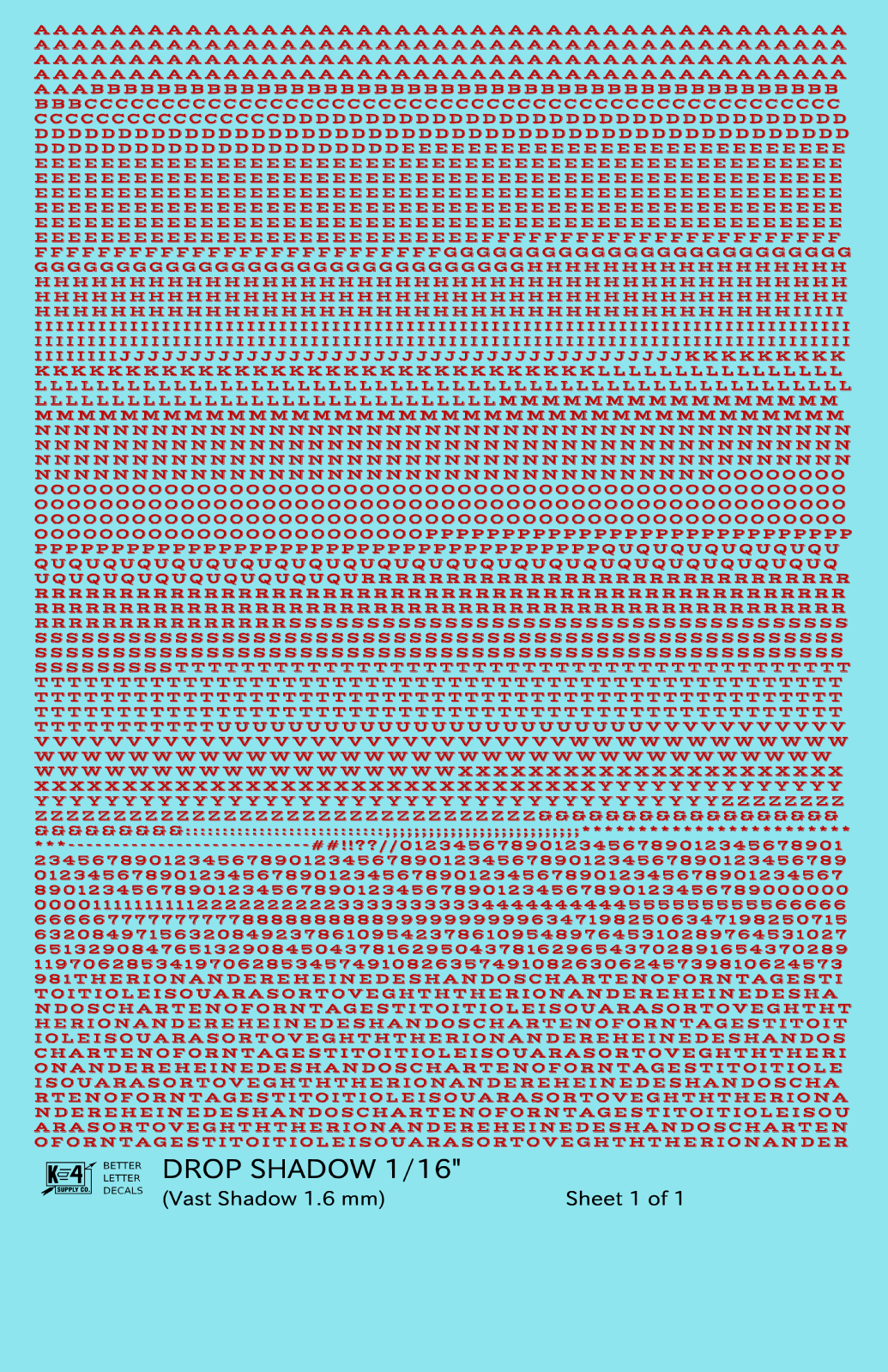 Drop Shadow Letter Number Alphabet