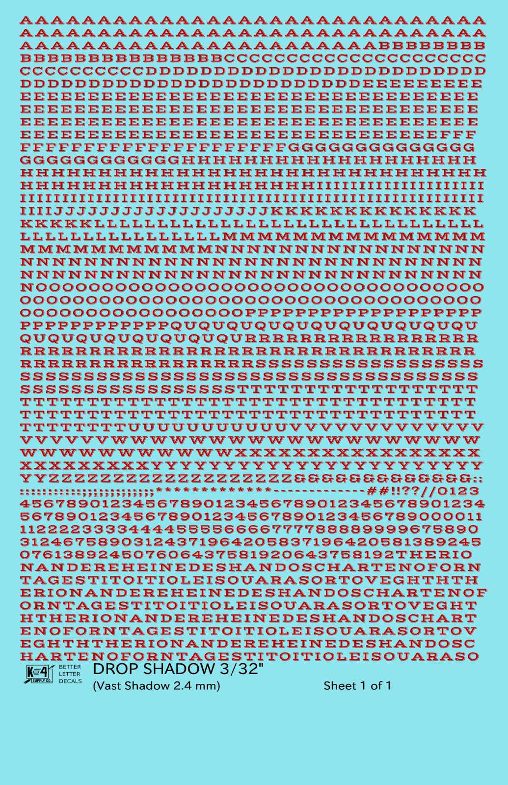 Drop Shadow Letter Number Alphabet