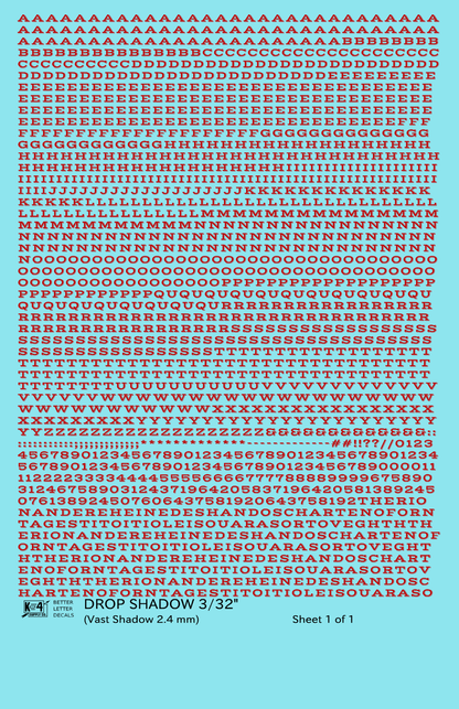 Drop Shadow Letter Number Alphabet