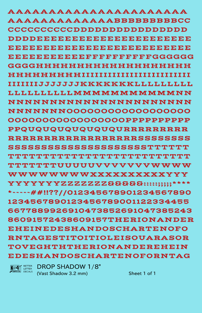 Drop Shadow Letter Number Alphabet