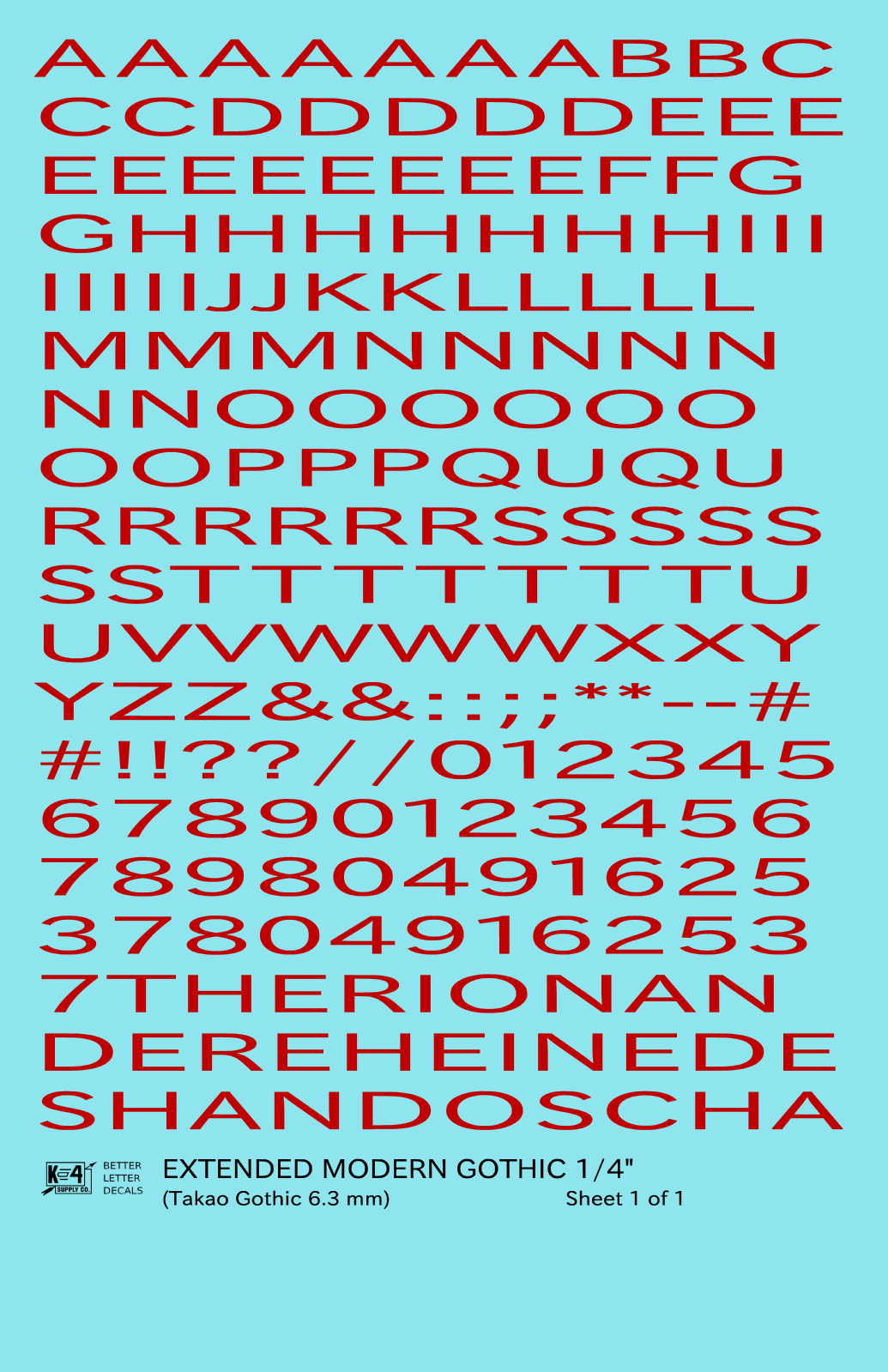 Extended Modern Gothic Letter Number Alphabet