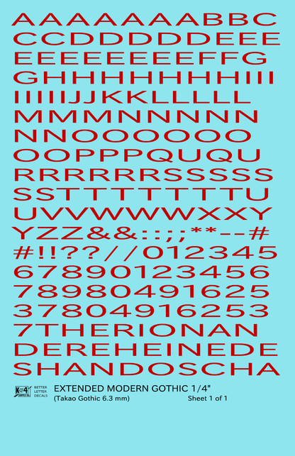 Extended Modern Gothic Letter Number Alphabet