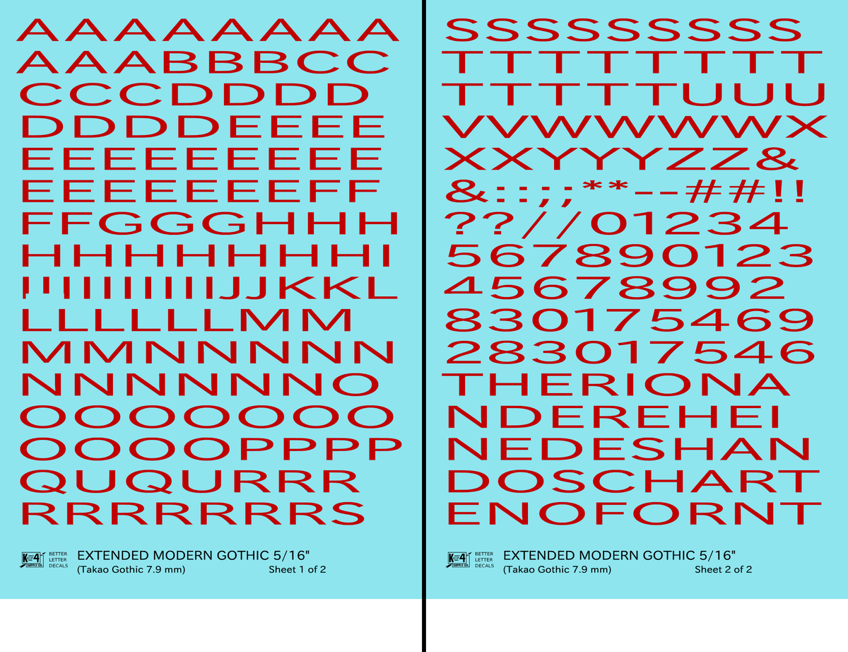 Extended Modern Gothic Letter Number Alphabet