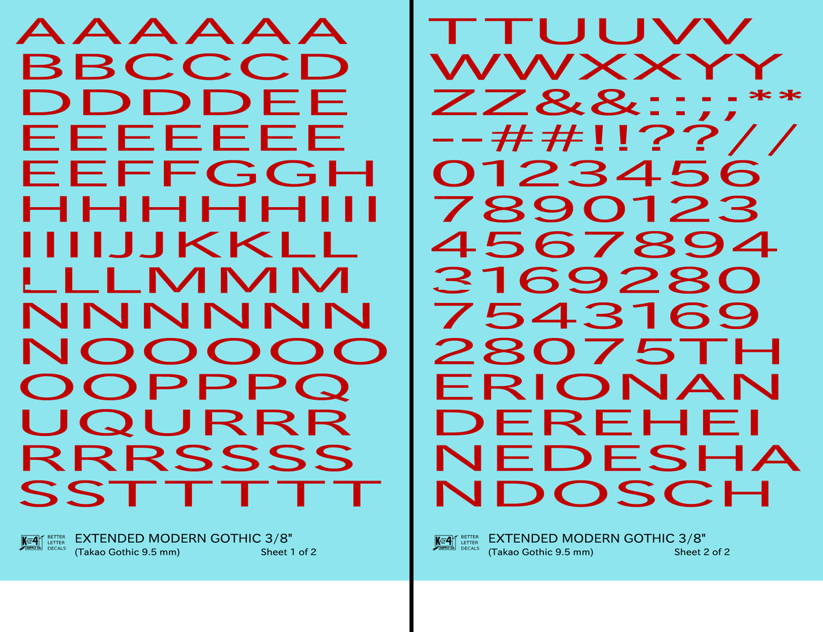 Extended Modern Gothic Letter Number Alphabet