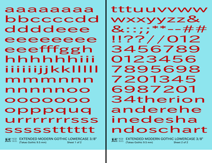 Lowercase Extended Modern Gothic Letter Alphabet