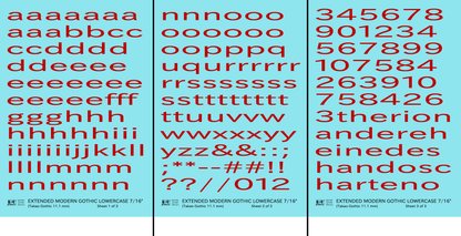 Lowercase Extended Modern Gothic Letter Alphabet