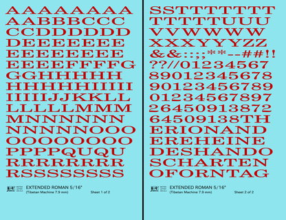 Extended Roman Letter Number Alphabet