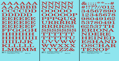 Extended Roman Letter Number Alphabet