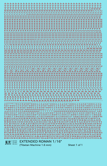 Extended Roman Letter Number Alphabet
