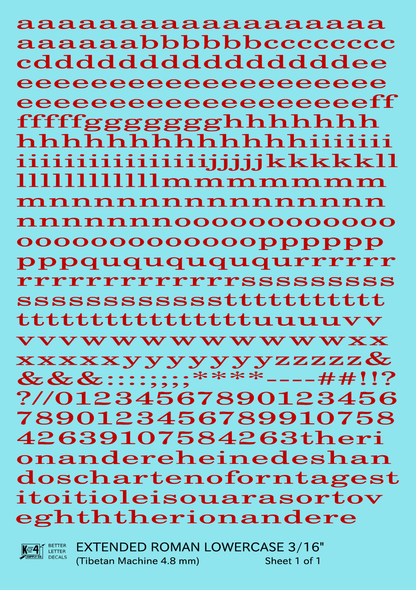 Lowercase Extended Roman Letter Number Alphabet
