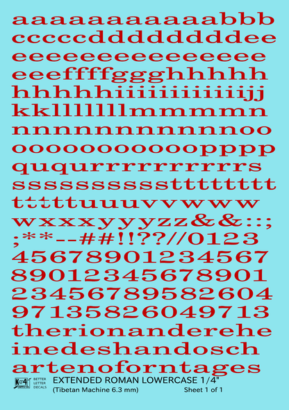 Lowercase Extended Roman Letter Number Alphabet
