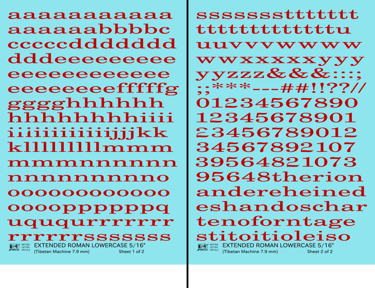 Lowercase Extended Roman Letter Number Alphabet