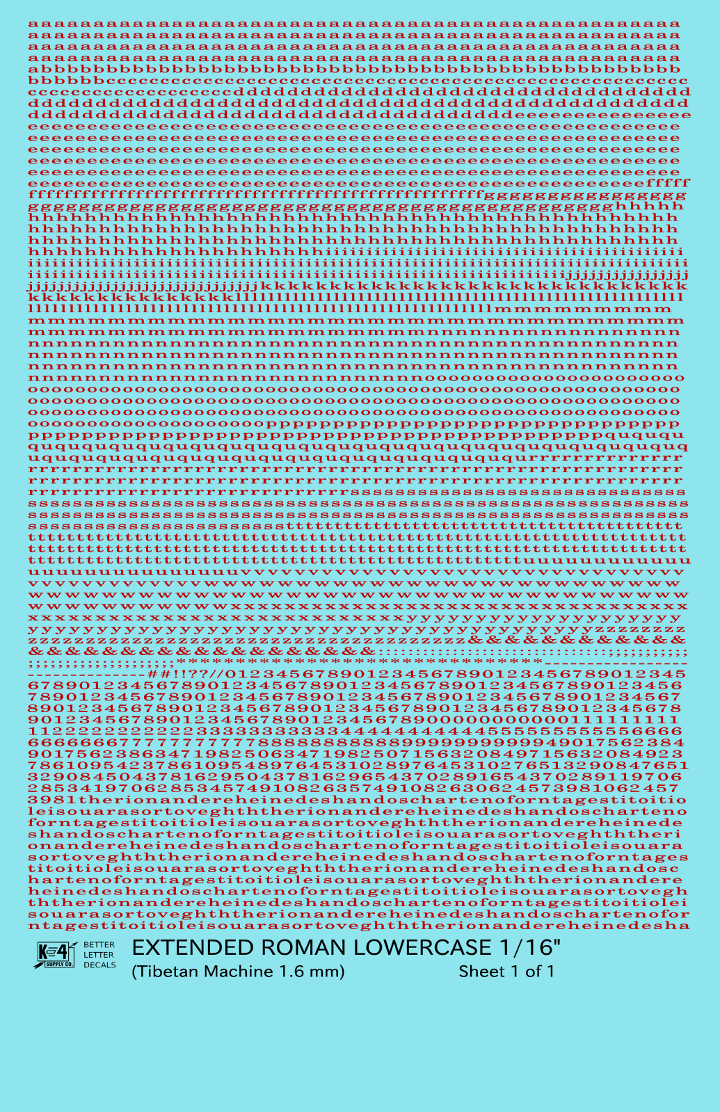 Lowercase Extended Roman Letter Number Alphabet