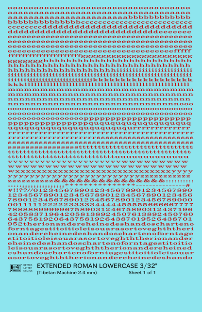 Lowercase Extended Roman Letter Number Alphabet
