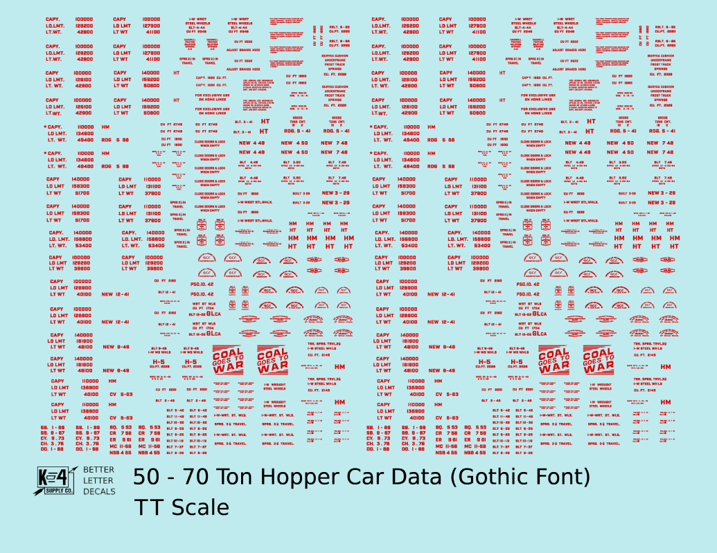 Dimensional and Weight Data 50 To 70 Ton Hopper Car Gothic Font