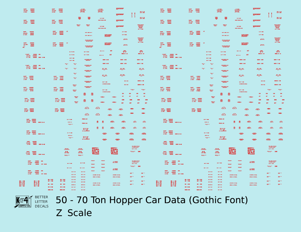 Dimensional and Weight Data 50 To 70 Ton Hopper Car Gothic Font