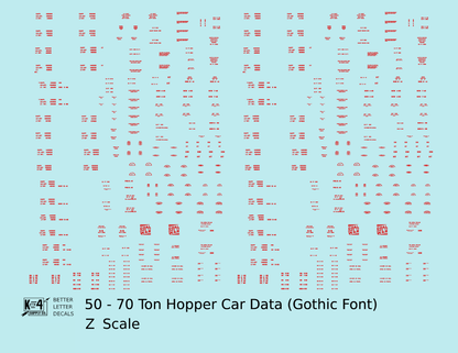 Dimensional and Weight Data 50 To 70 Ton Hopper Car Gothic Font