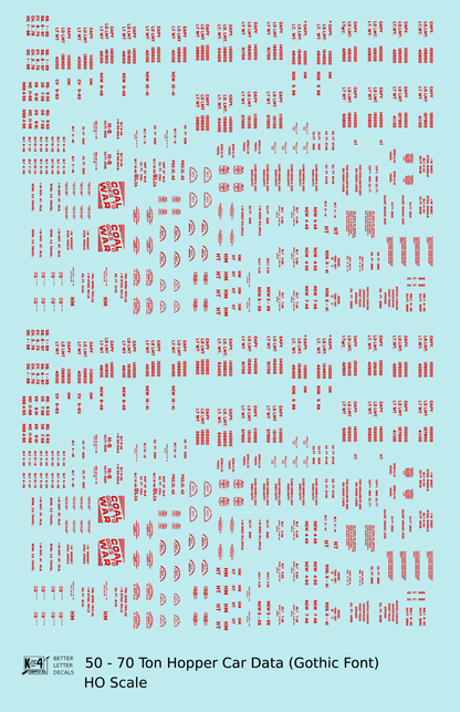 Dimensional and Weight Data 50 To 70 Ton Hopper Car Gothic Font