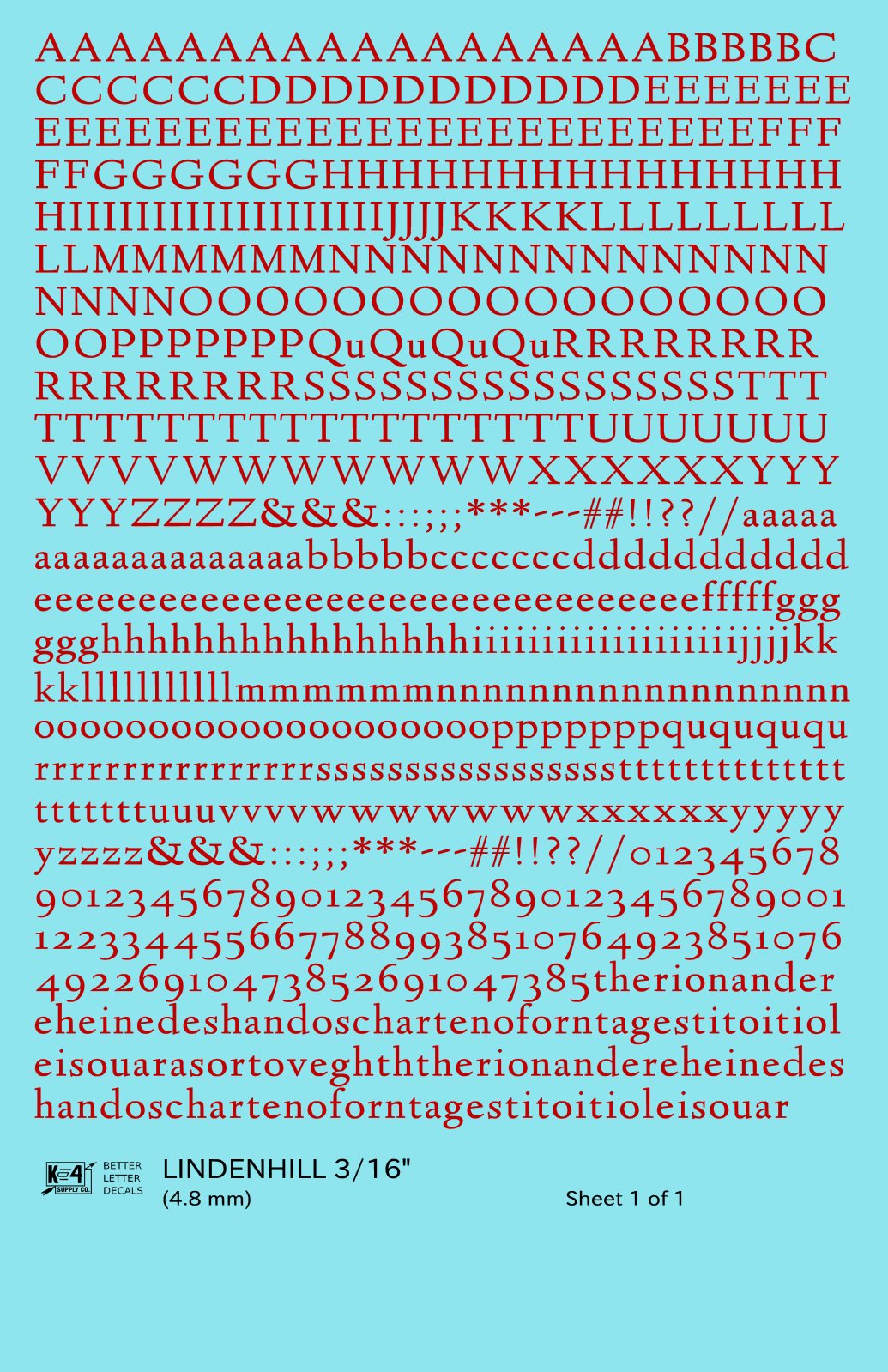 Lindenhill Letter Number Alphabet