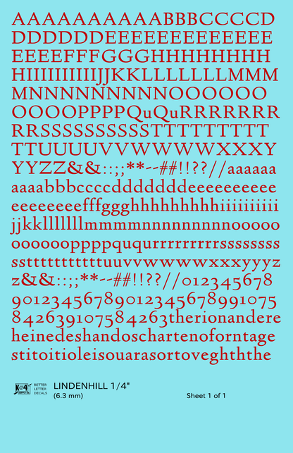 Lindenhill Letter Number Alphabet