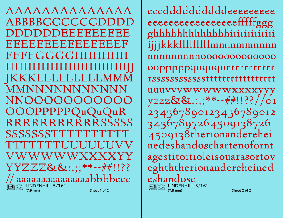 Lindenhill Letter Number Alphabet
