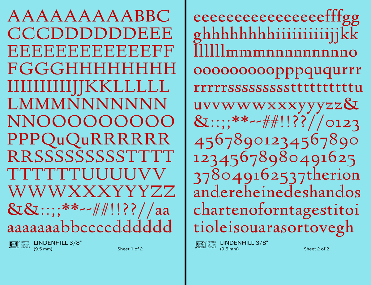 Lindenhill Letter Number Alphabet