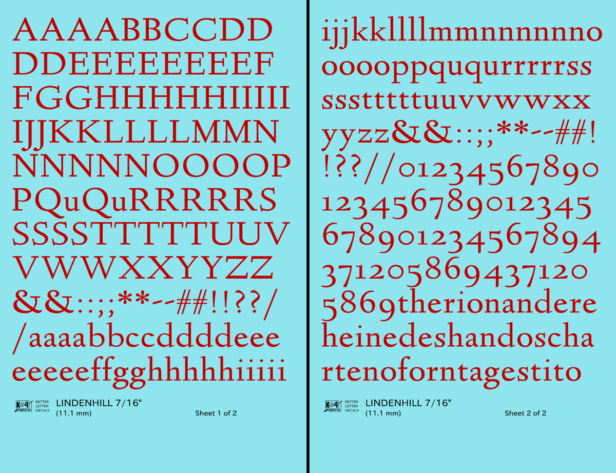 Lindenhill Letter Number Alphabet