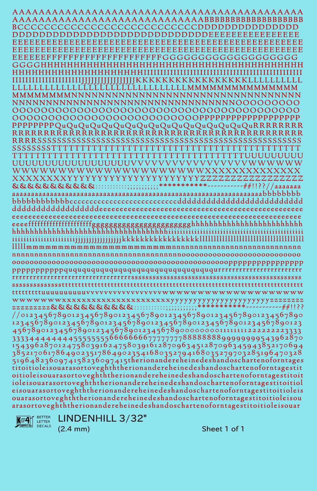 Lindenhill Letter Number Alphabet