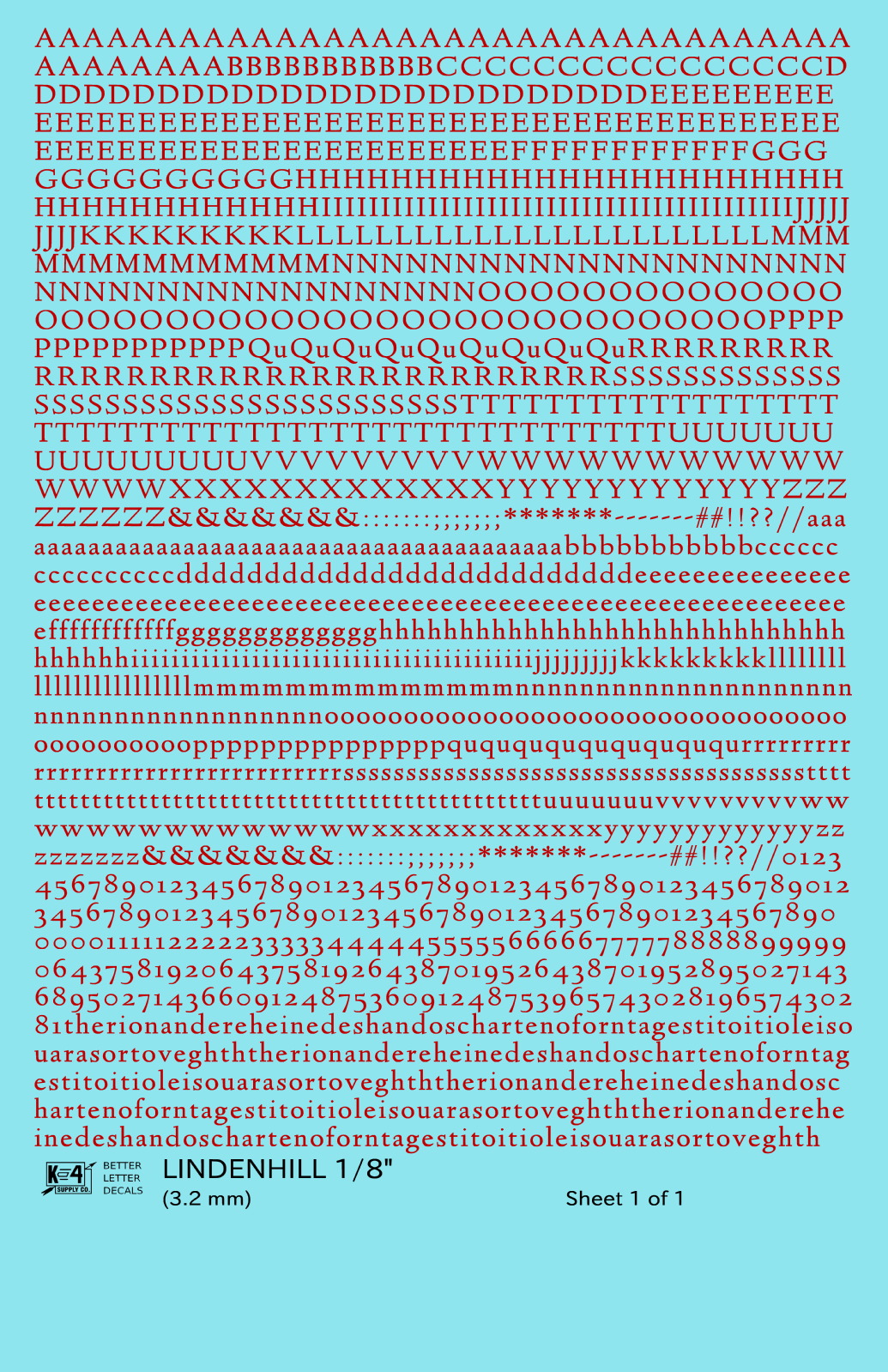Lindenhill Letter Number Alphabet