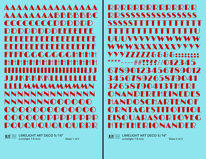 Limelight Art Deco Letter Number Alphabet