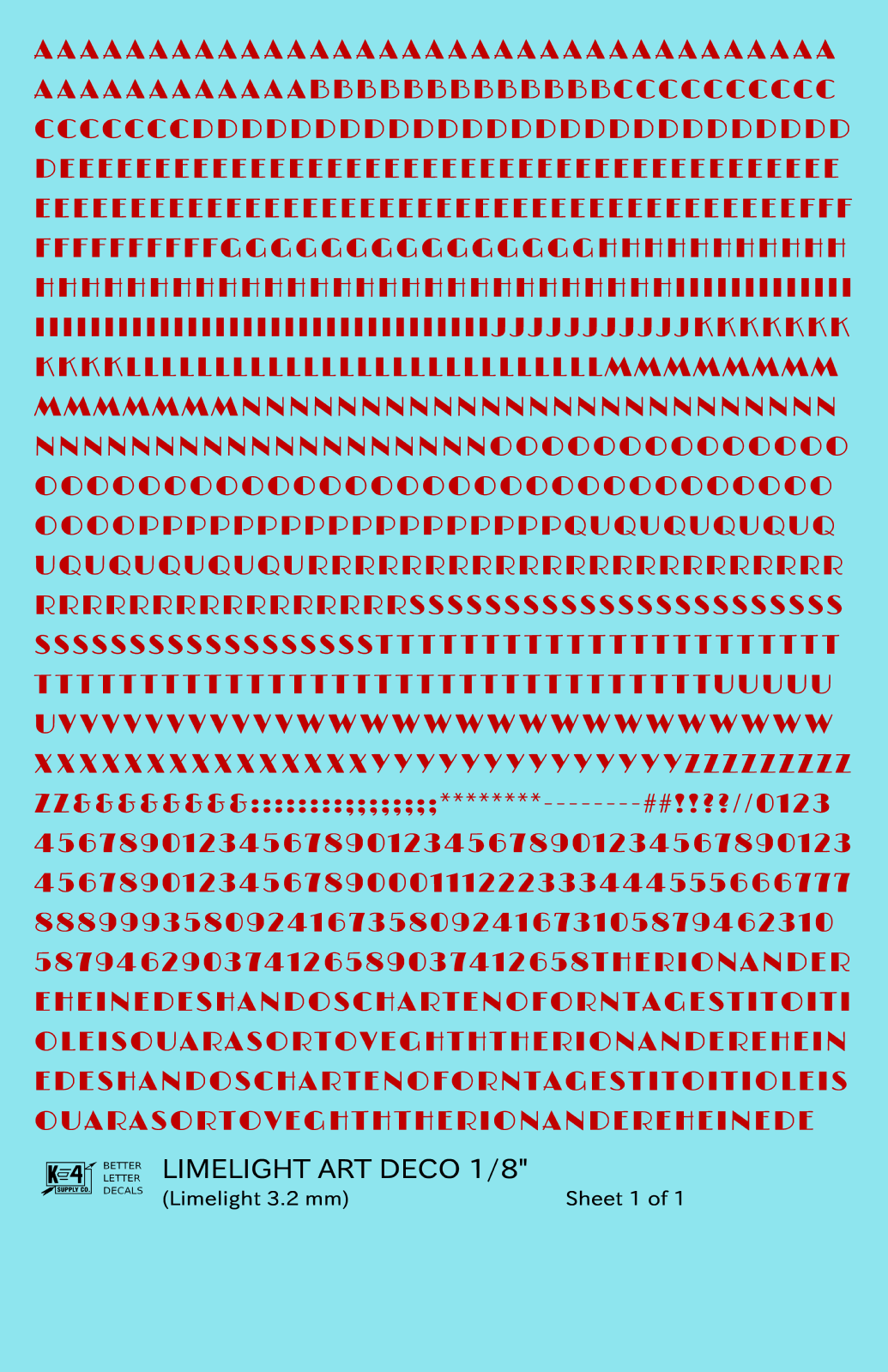 Limelight Art Deco Letter Number Alphabet
