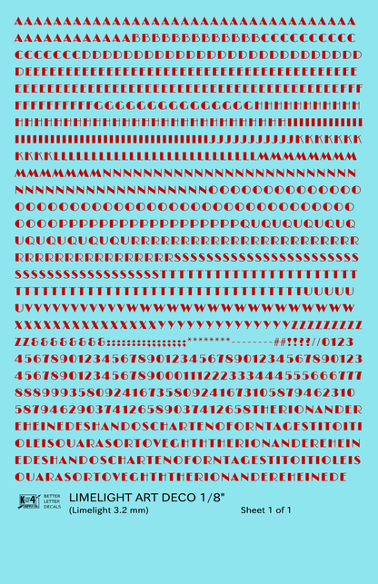 Limelight Art Deco Letter Number Alphabet