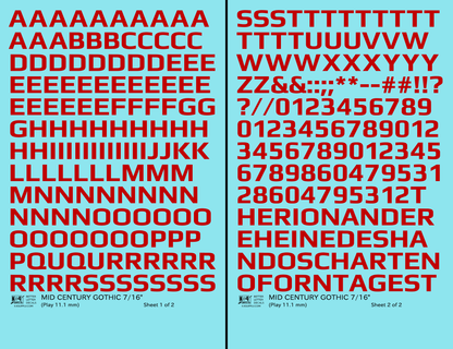 Mid Century Gothic Letter Number Alphabet
