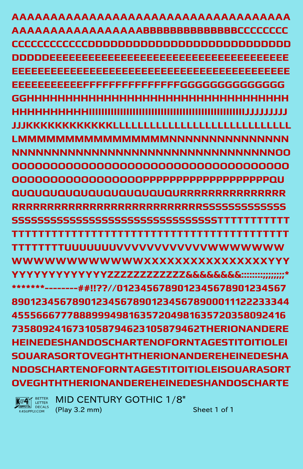 Mid Century Gothic Letter Number Alphabet