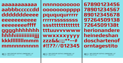 Lowercase Mid Century Gothic Letter Alphabet
